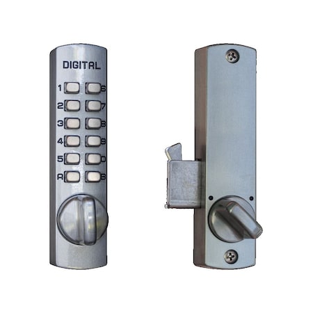 Lockey Usa Mechanical Keyless Sliding Patio Door Lock, C150, Satin Chrome C150SC